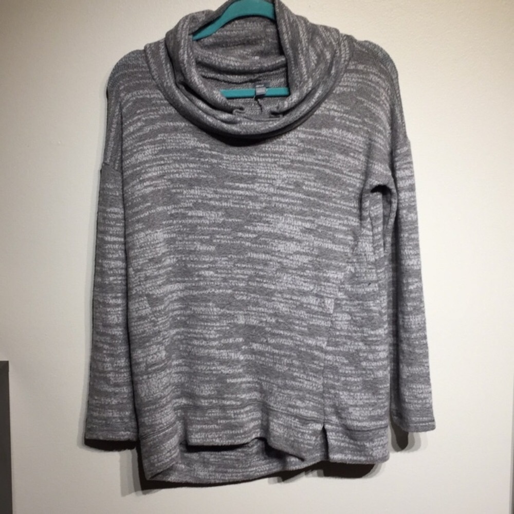 Gray heathered Aerie cowl neck sweater